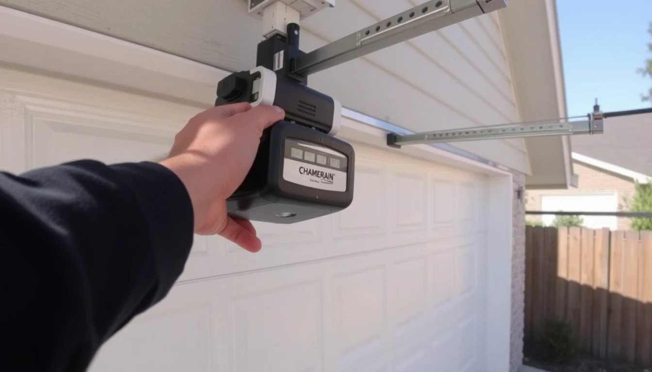 Programming buttons on Chamberlain garage door opener