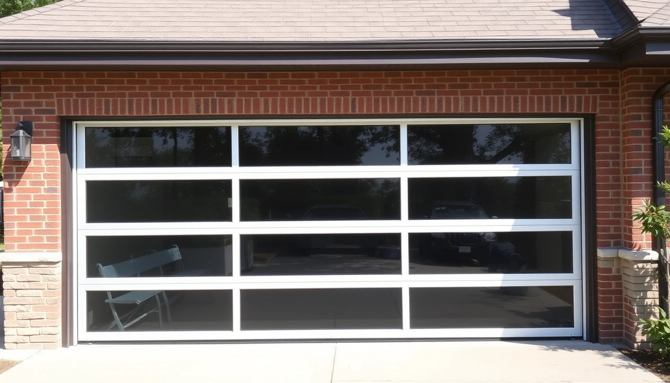 Durable glass garage door with aluminum frame