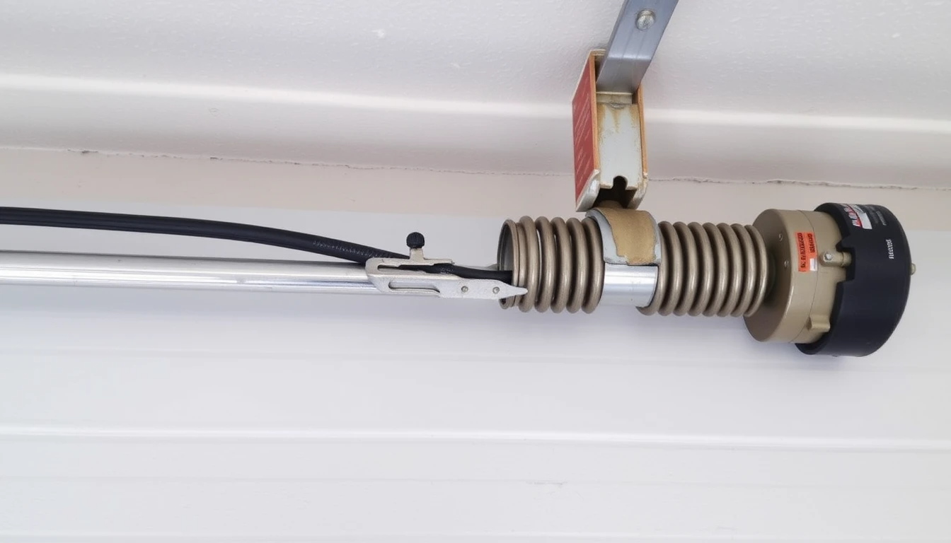 Broken garage door spring on torsion system