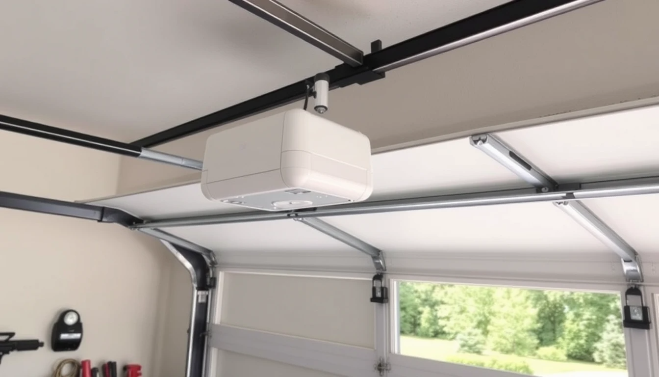 Side mount garage door opener installed in a home garage