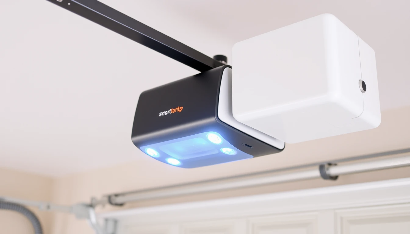 Smart side mount garage door opener with battery backup