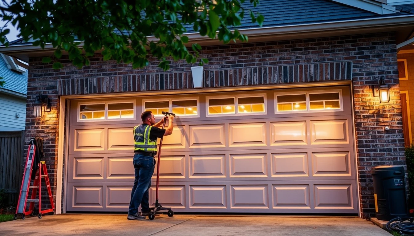 Professional garage door installers in Houston at work